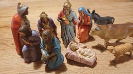 10 Alte Krippenfiguren 