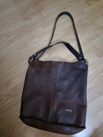 BRIDAS Leder Tasche / Umhängetasche dunkelbraun