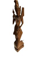 Holzfigur, Asiatische Gottheit, Handarbeit, Deko Figur 57 cm