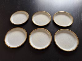 6er Set Untersetzer mit Goldrand, Vintage ✨