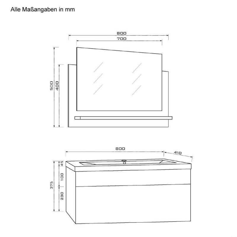 Badezimmermöbel: 16826 - Badmöbel Set WANGEN BIG M - Grau – Neu und originalverpackt aus Wallenwil von toesstal-vertrieb 4