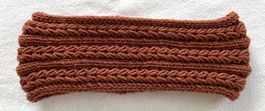 Stirnband handgestrickt aus Merinowolle, neu, grau
