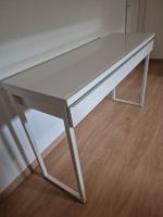 Schreibtisch weiss mit Glasplatte und 2 Schubladen neuwertig