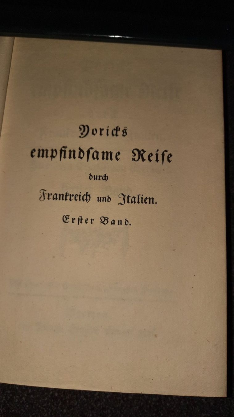 Libri: Yorick's empfindsam Reise – Usato da zürich venduto da gabab 3
