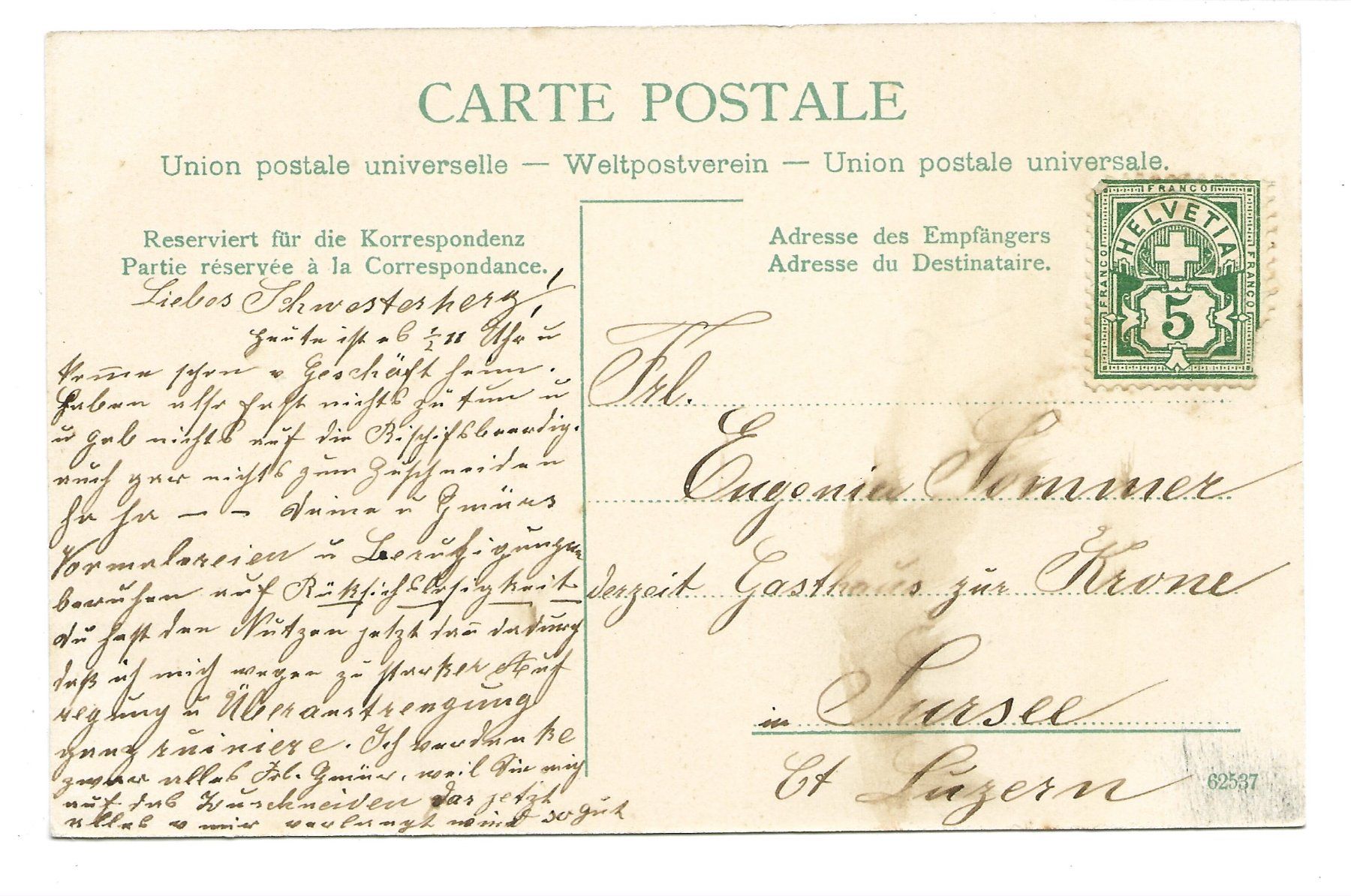 Cartoline postali: St. Gallen - Riethüsli - Restaurant Scheffelstein - um 1915 – Usato da Engelburg venduto da Cartophil 1