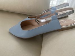 MUST HAVE - stylischer Damenschuh, hellblau/silber, 38