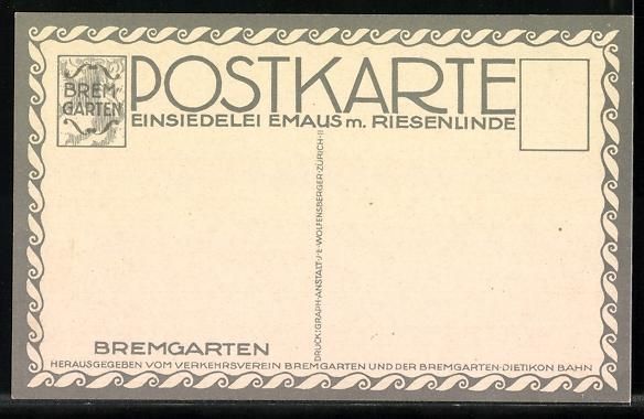Cartes postales: Bremgarten /AG, Einsiedelei Emaus mit Ri – D'occasion à Berlin par bartko-reher 1