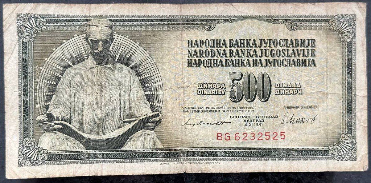 Banconote: Jugoslawien 500 Dinara 1981 Banknote – Usato da Beringen venduto da Mantafisch1