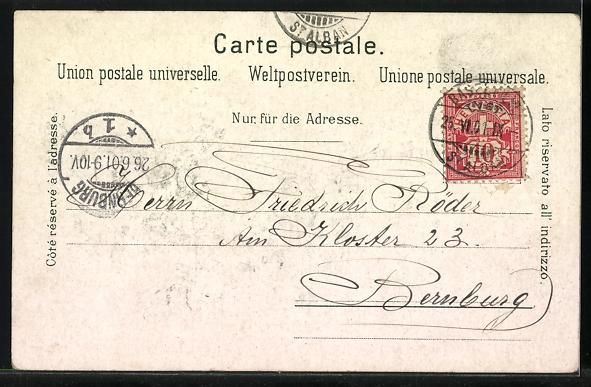 Cartoline postali: Litho Basel, Blick zur Münsterkirche – Usato da Berlin venduto da bartko-reher 1