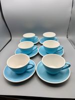 6 Tassen mit Unterteller Rössler Blau