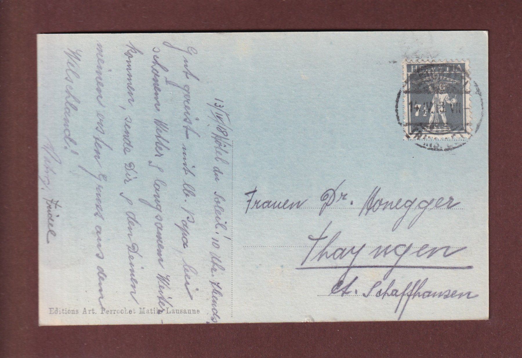 Cartoline postali: NEUCHÂTEL - Entrée du Château - 1918 – Usato da Pully venduto da nicecards-shop 1