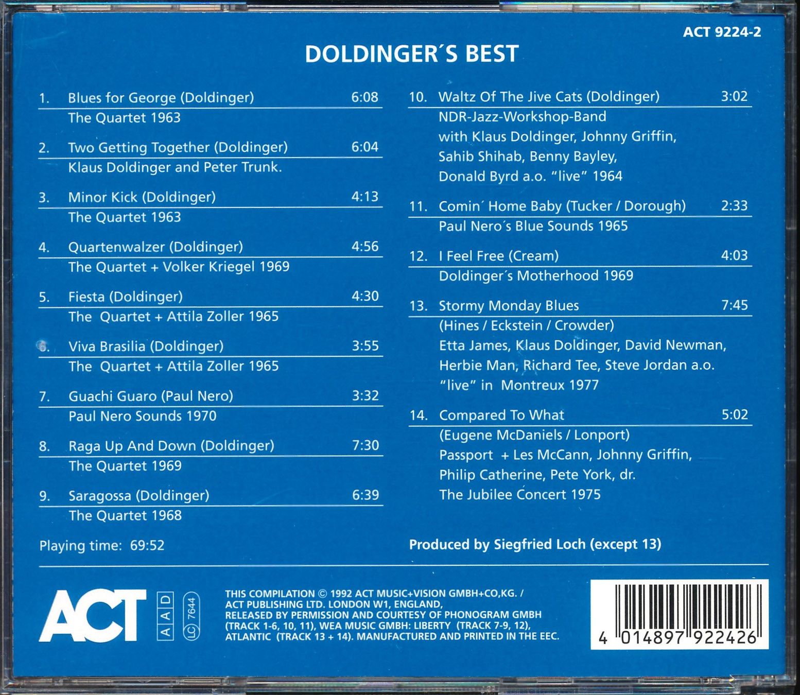 CD: KLAUS DOLDINGER - DOLDINGER'S BEST (CD) – Usato da Hedingen venduto da Studers 3