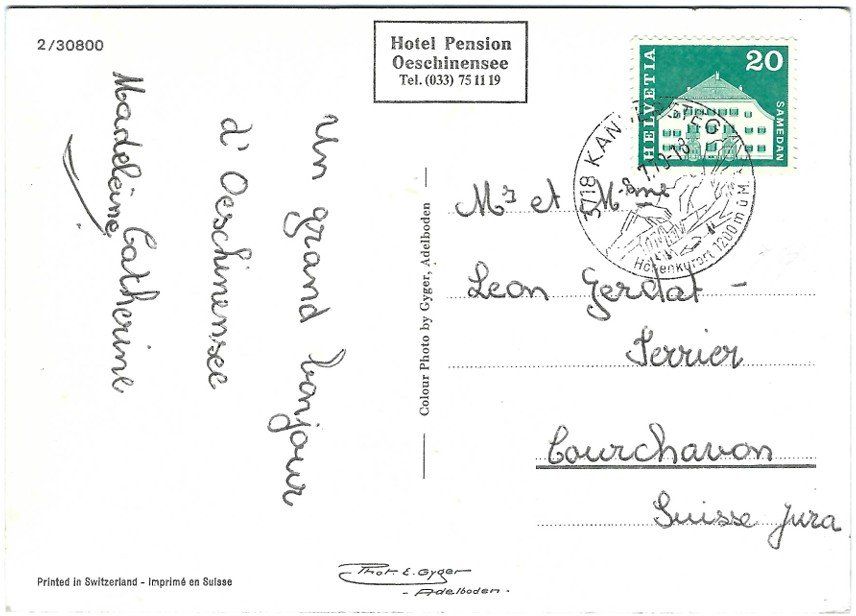 Cartoline postali: AK Oeschinensee 1578m, Kandersteg, BE – Usato da Rheinfelden venduto da wil_m7gh 1