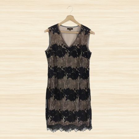 Robe sans manches en dentelle 1.2.3 Paris noire et beige -