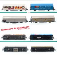 4 Roco / Märklin Hbils Werbeagen (1 x Putzwagen), H0, WS
