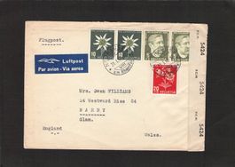 Zensur-Flugbrief , Pro Juventuten 1944 , gel. 31.l.1945