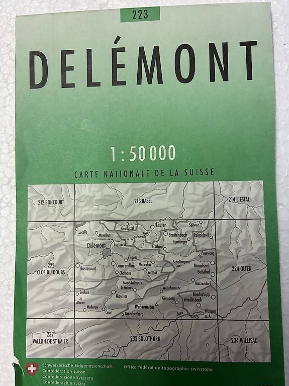 Cartine & Atlanti: 1 Landeskarten Delémont – Usato da Bubendorf venduto da Mia111