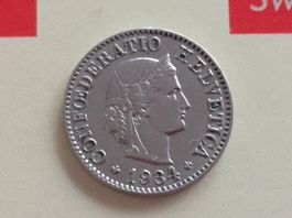 5 Rappen 1934 Ni, ss-vz
