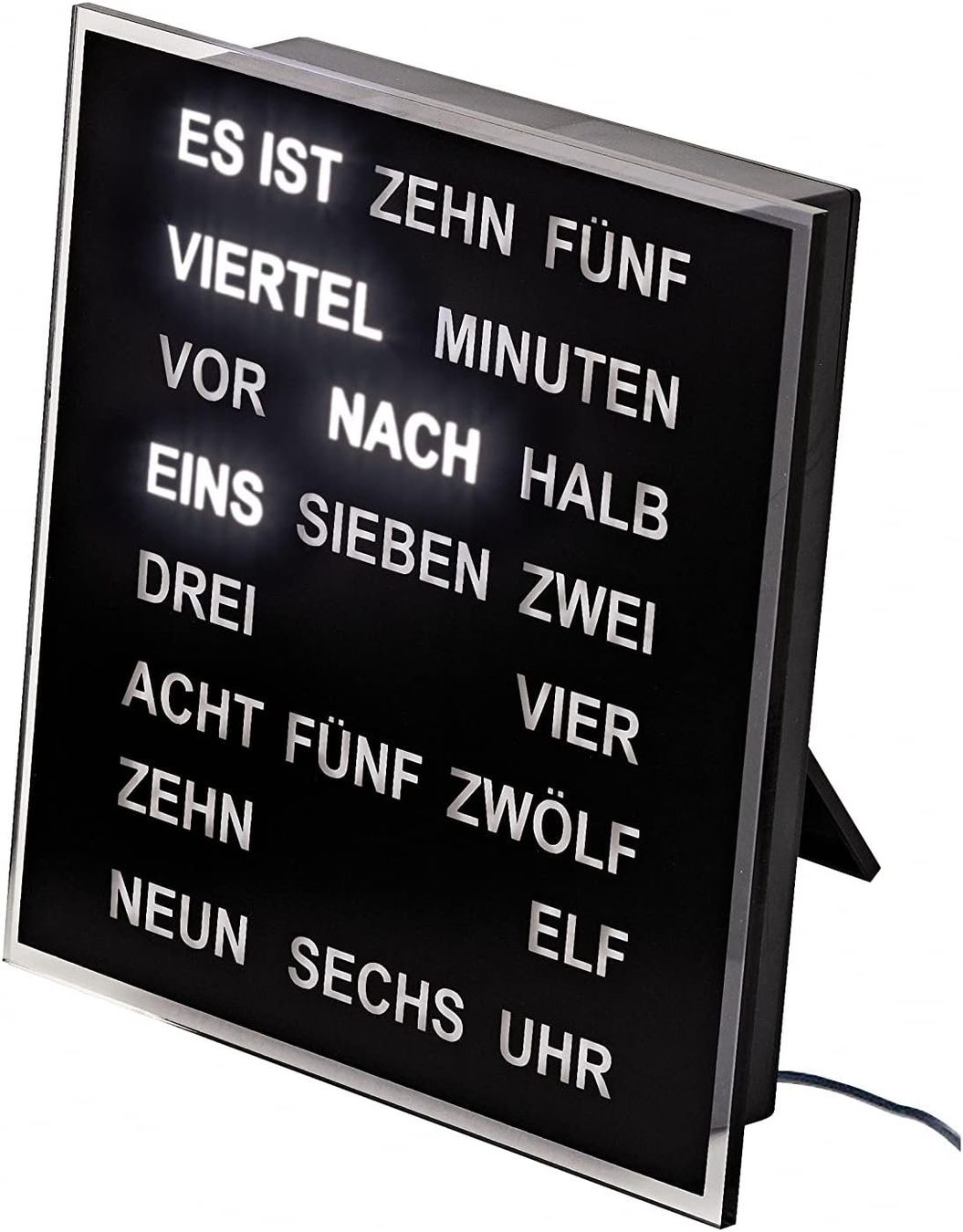 Orologi da terra & Orologi da parete: AMS Design Wortuhr Wordclock Tischuhr – Nuovo (secondo la descrizione) da Unterkulm venduto da nmz 1