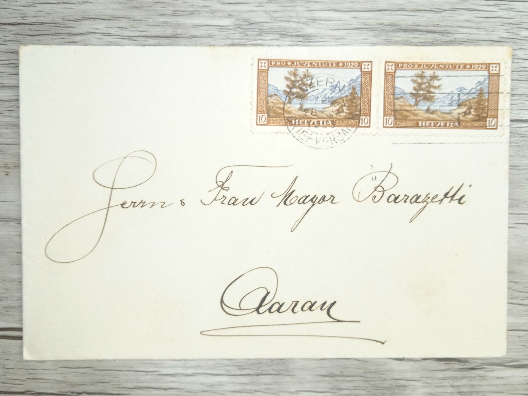 Tutti i francobolli: TR72 Enveloppe + Timbre Suisse 1929 – Usato da Cousset venduto da Patrick_Collections
