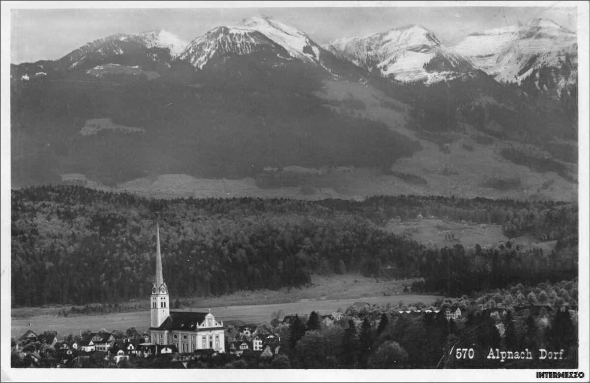 Ansichtskarten: Alpnachstad Dorf // 1939 – Gebraucht aus Basel von intermezzo12