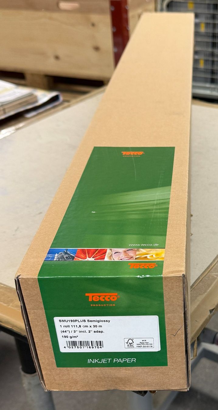 Carta: Tecco Semi-Glossy Plotterpapier 190plus (111,8 cm x 30 m) – Nuovo e nell'imballaggio originale da Kaltbrunn venduto da Aittam 1