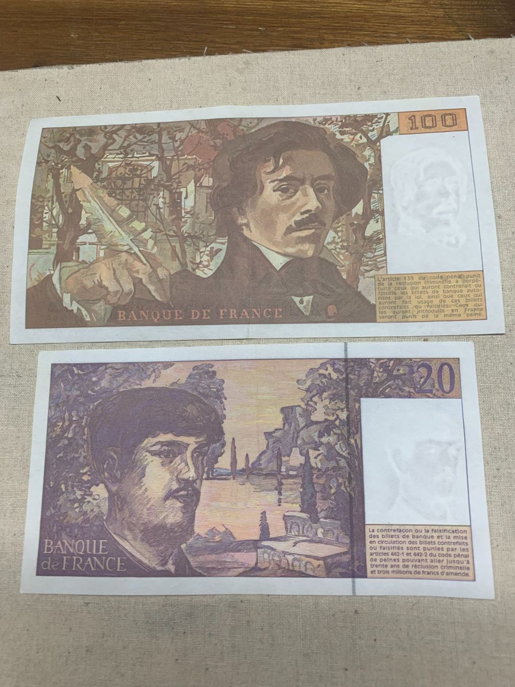 Banconote: Banque de France - 100 e 20 francs – Usato da Sorengo venduto da 74in 1