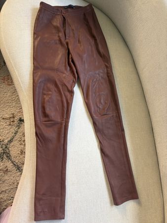 Leather Pants Zeynep Arcay Brown Size FR 36/IT 40