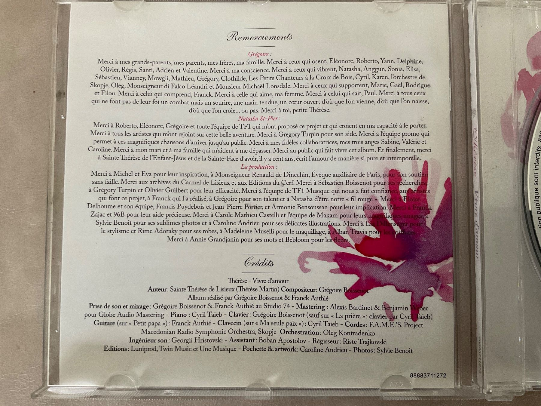 CD: Thérèse - Vivre d'amour CD 2013 – Usato da Avenches venduto da Tinkey 2
