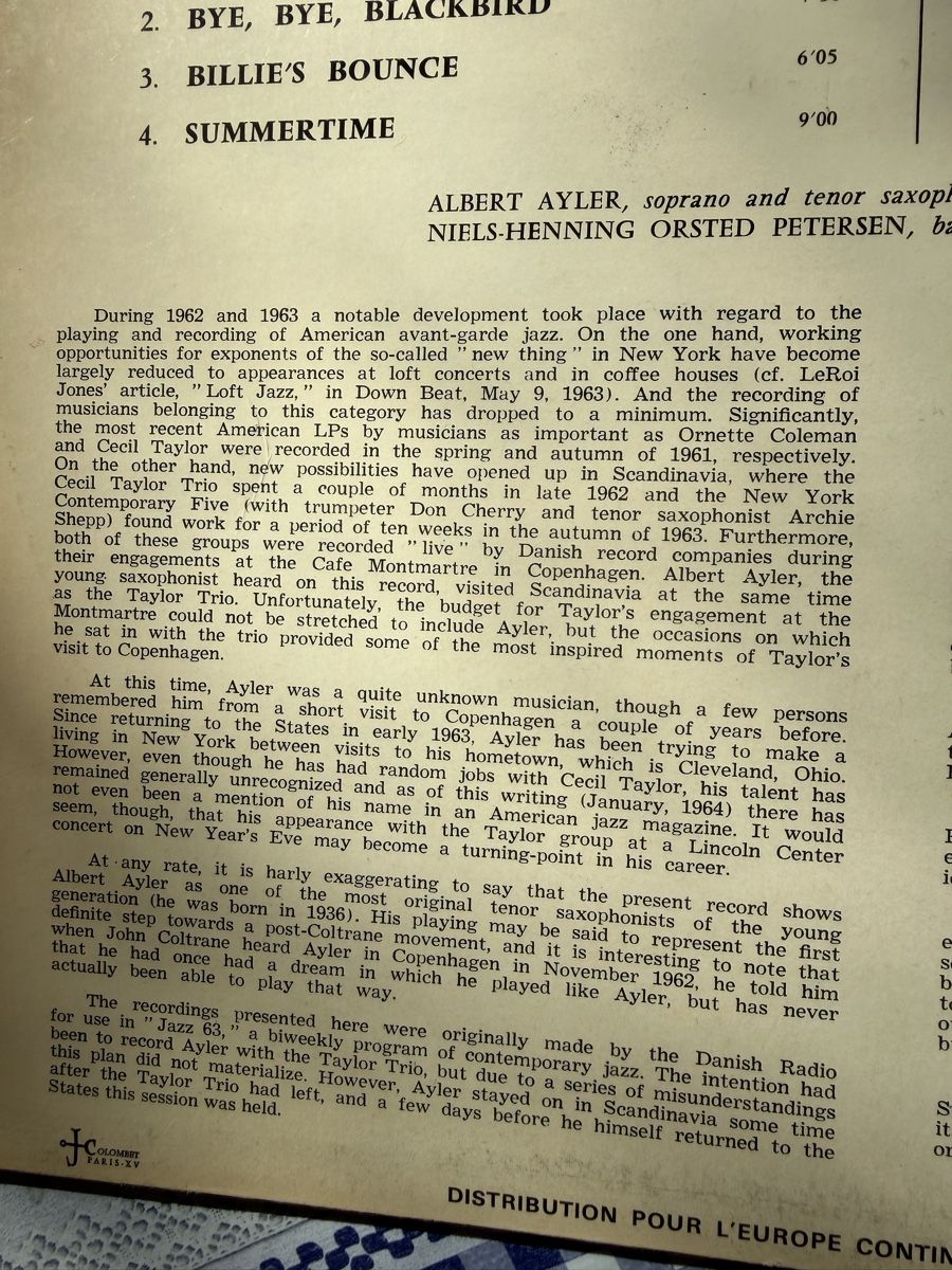 Schallplatten: Albert Ayler: Free Jazz – Gebraucht aus Winterthur von romaroma 4