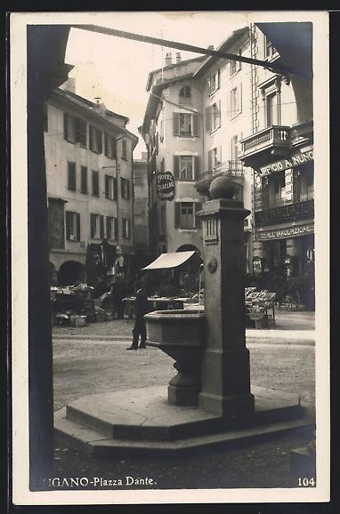 Cartes postales: AK Lugano, Piazza Dante – D'occasion à Berlin par bartko-reher