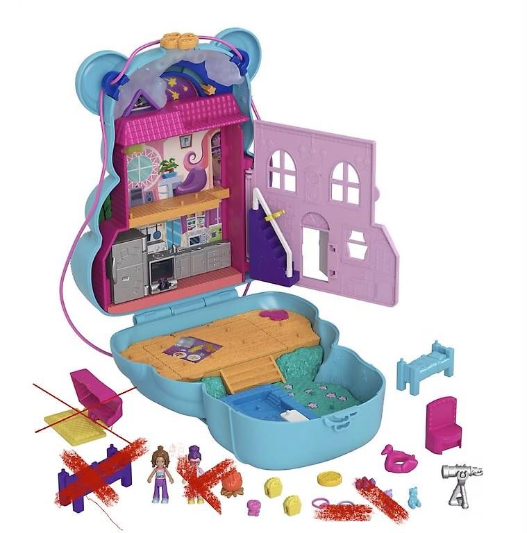 Giocattoli: Polly Pocket Sleepover Teddy Bear Bag  – Usato da Mümliswil venduto da KarolinPony 2