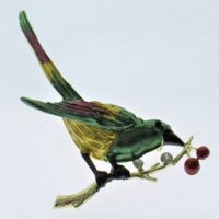 Vogel Broschen Emaille mit Strass