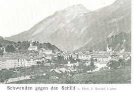 uralt swLitho Schwanden gegen den Schild