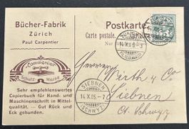 Postkarte mit Werbung Zürich 