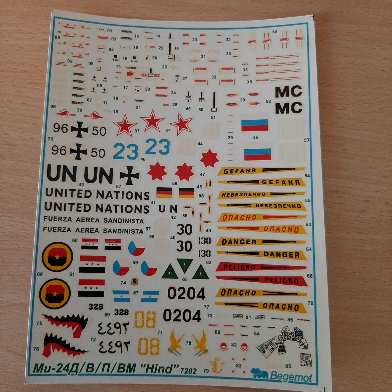 Kit di modellismo & Modellini statici: D 78 ... MIL Mi-24 Hind ... Begemot 7202 ... Decal – Nuovo (secondo la descrizione) da Bonstetten venduto da Benibanny59 4