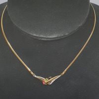 Echt 18K Gold - Brilliant, Safir, Rubin, Smaragd Collier
