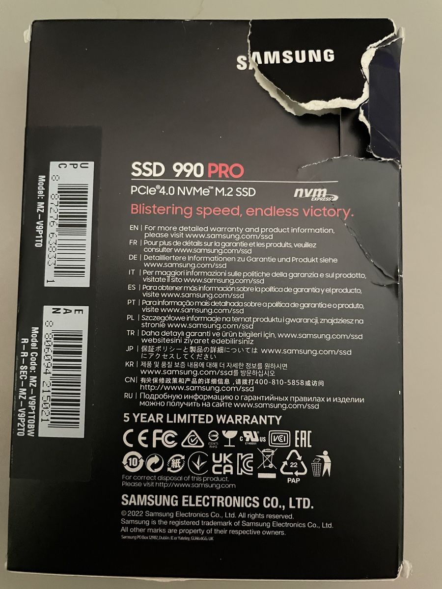 Componenti elettronici: Samsung 990 pro 1TB – Usato da Hochfelden venduto da Kinga69 1