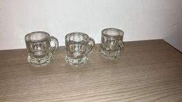 3 bicchierini cicchetti in vetro (piccoli boccali)