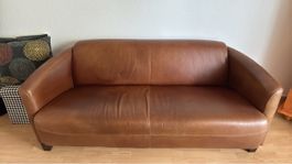 Canapé cuir brun 3 places occasion Interio 