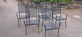 Gartenstuhl Metall 5 Stück dunkelgrau mit Gebrauchsspuren