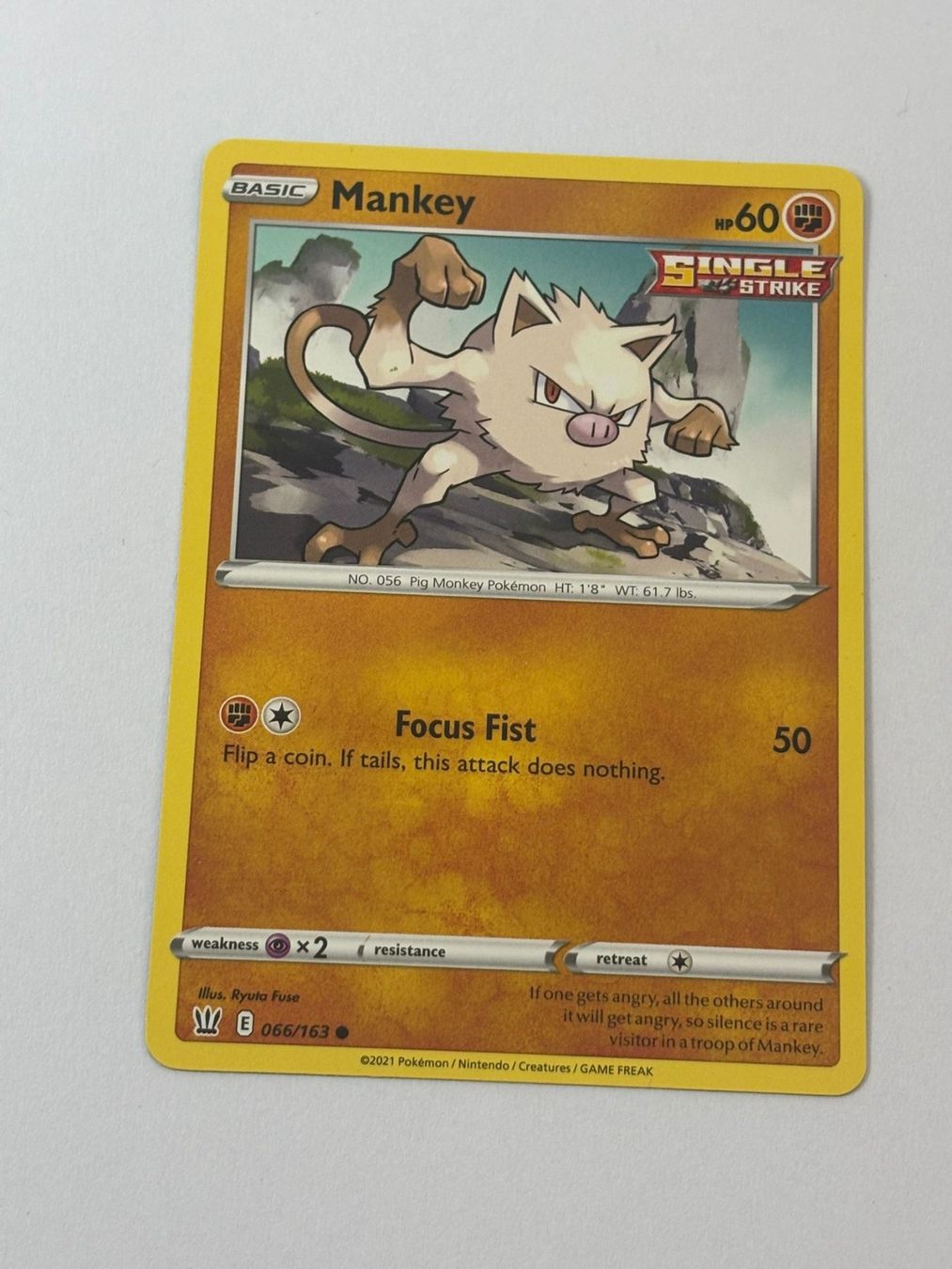 Pokémon Sammelbilder & Trading cards: Pokemon-Karte Mankey 066/163 – Gebraucht aus Herisau von Seyashop1