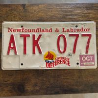 🇨🇦 Autoschild, Newfoundland Labrador ATK 077 - Kanada 