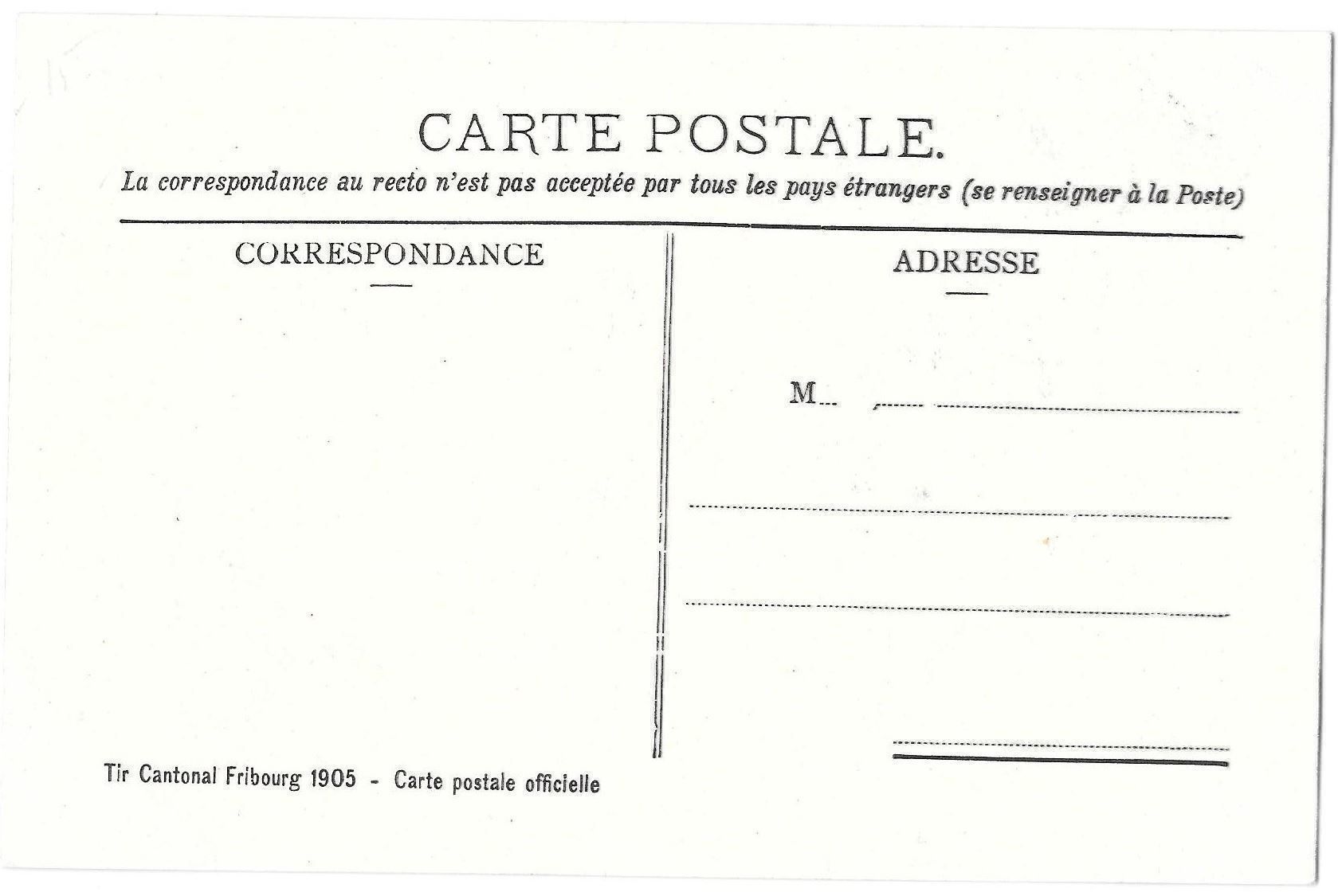 Cartoline postali: Fribourg Tir Cantonal 1905 – Usato da Olten venduto da clotaldi 1