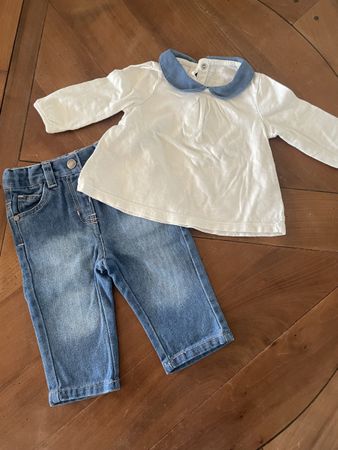 Gr. 68 jeans bluse set