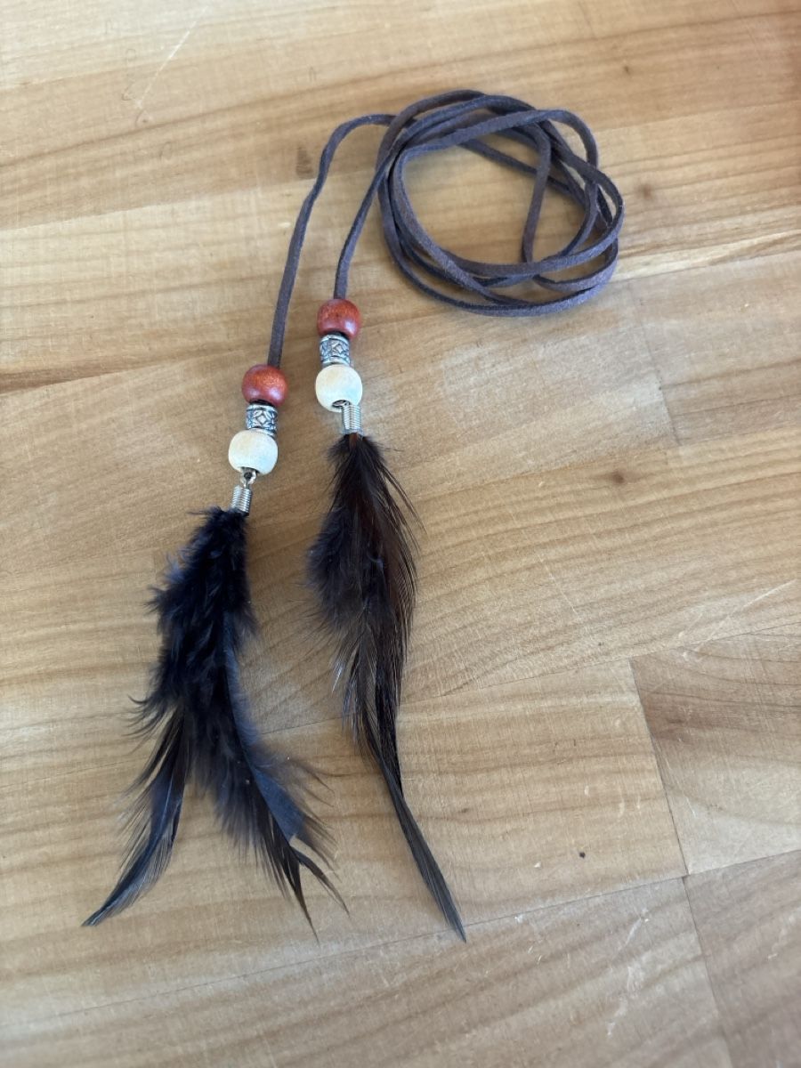 Catenine: Lederband mit Federn / braun – Nuovo (secondo la descrizione) da Rümlang venduto da Sambas19