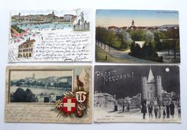 Basel prosit Neujahr 31.12.1903; Gruss aus 1899; Rheinbr.