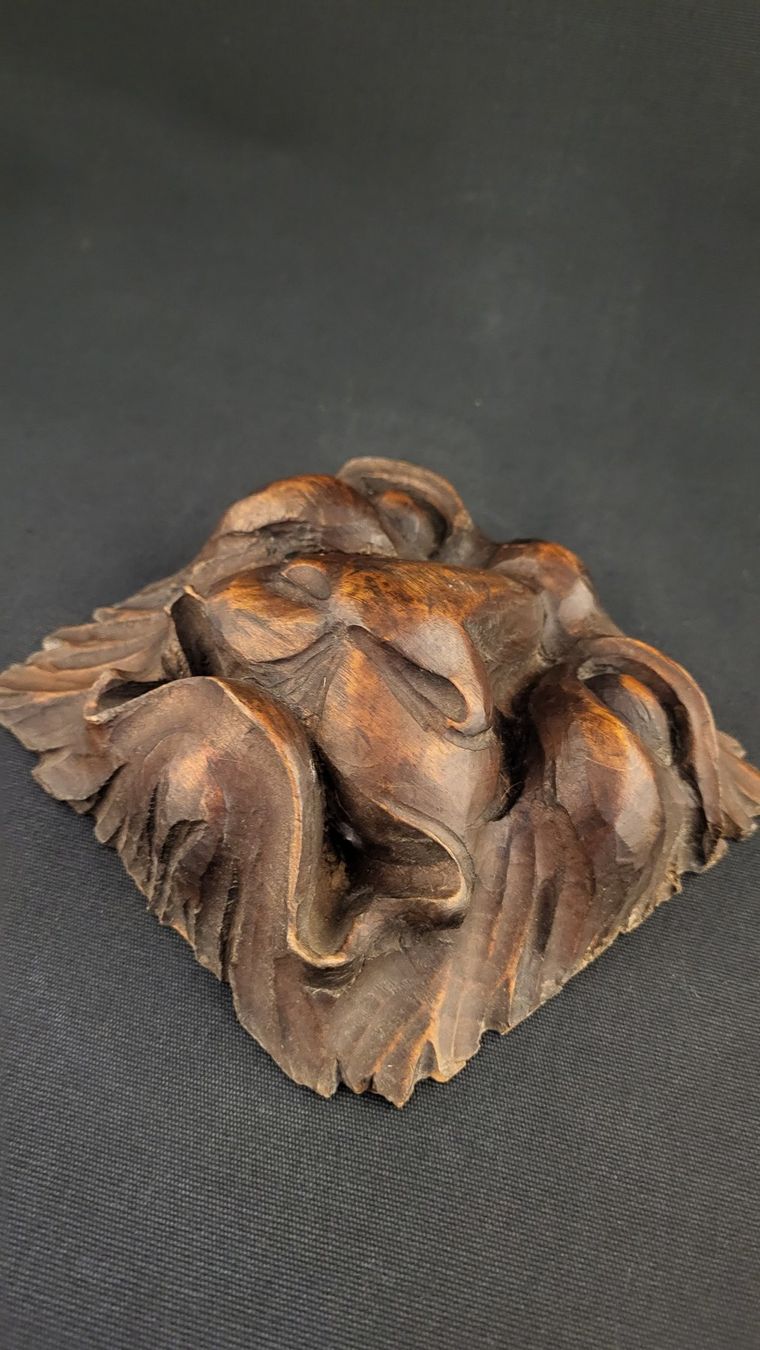 Figurines: Antike Holz-Schnitzerei LÖWENGESICHT – D'occasion à Basel par spinne02 2