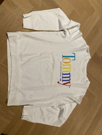 Tommy Jeans White Cotton Sweatshirt, Size M