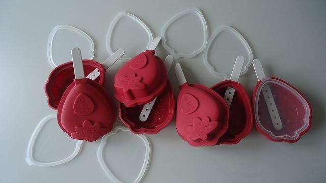 Tchibo Contenitori & Simili: Glacé-Formen Erdbeere, 7er Set Silikonform mit Deckel Stiel – Usato da Ergisch venduto da Haemmerli59